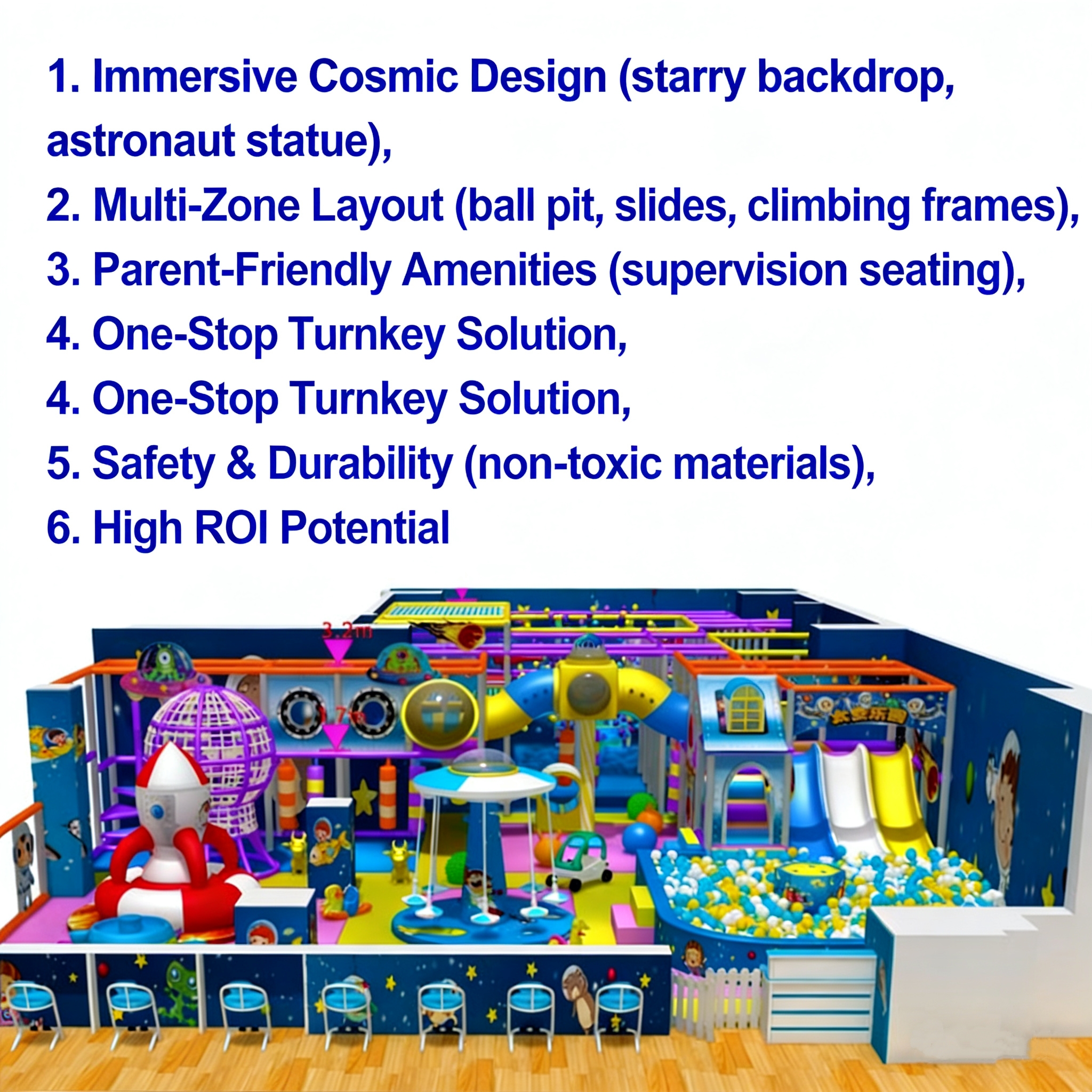 wooden indoor playground