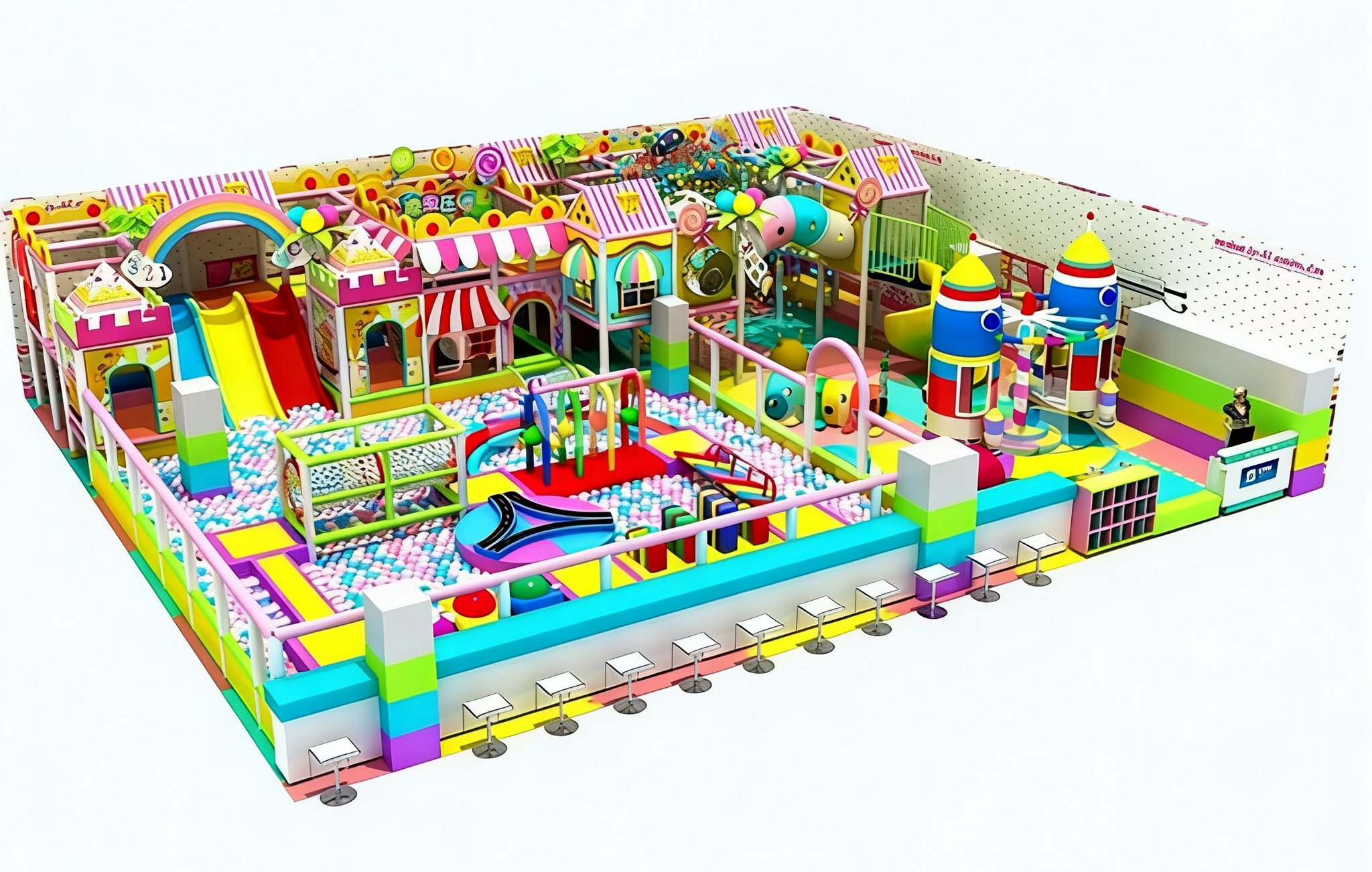 Candy themed indoor playground