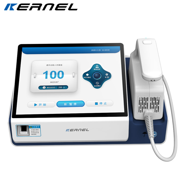 Новейший эксимерный лазер Kernel 2022 года с длиной волны 308 нм для дерматологической фототерапии UVB для серии лечения витилиго и псориаза скоро появится