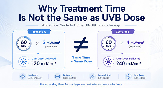 UVB-fototherapiedosis versus behandelingsduur: een praktische gids voor thuisbehandeling