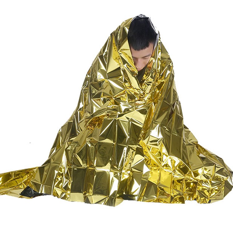 Outdoor Survival Rescue Emergency Silver and Gold Blanket