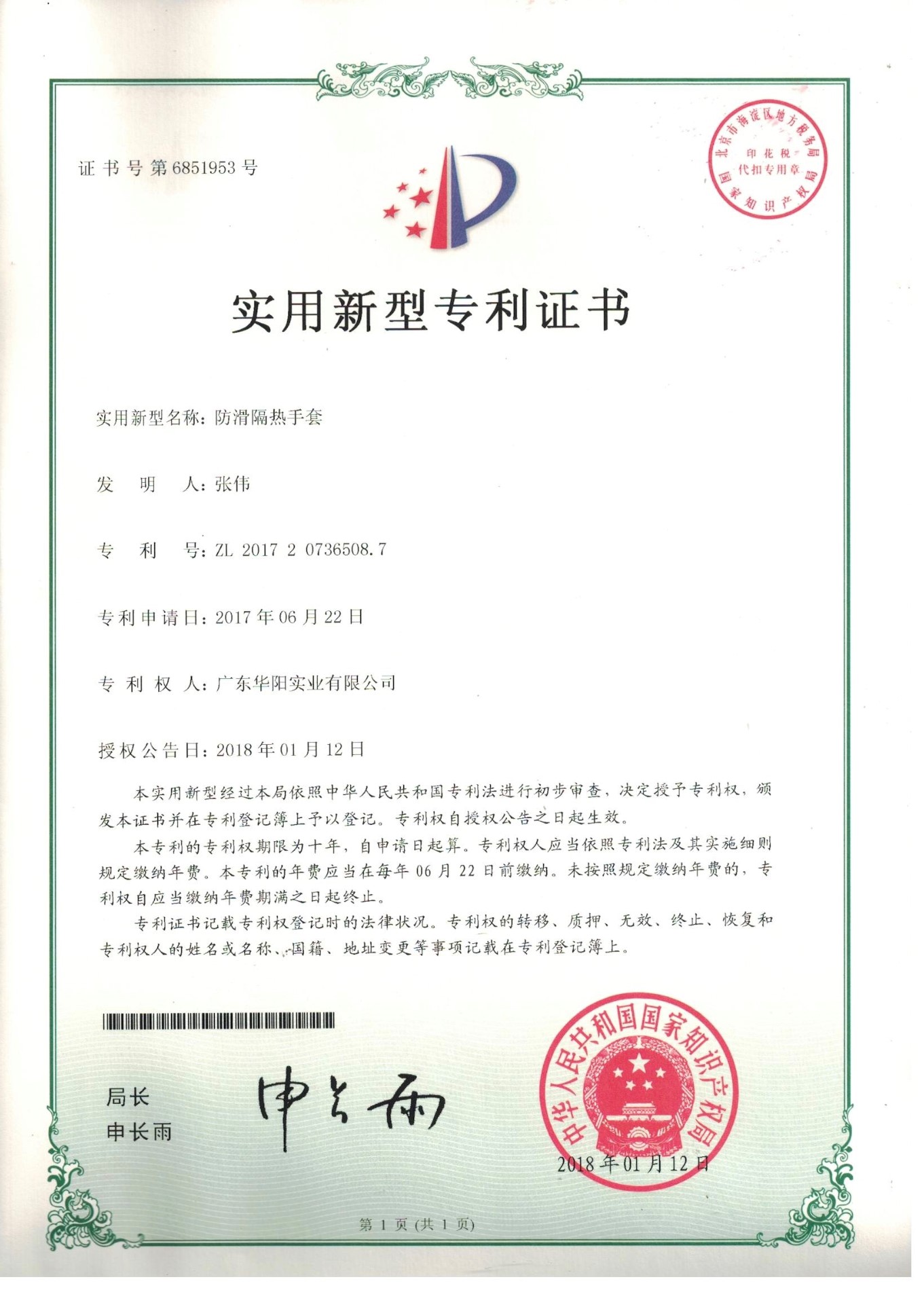 ISO certificates, Production License, Patents