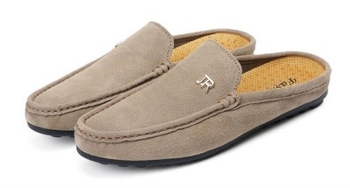 Chaussures en cuir semi-pantoufles pour hommes