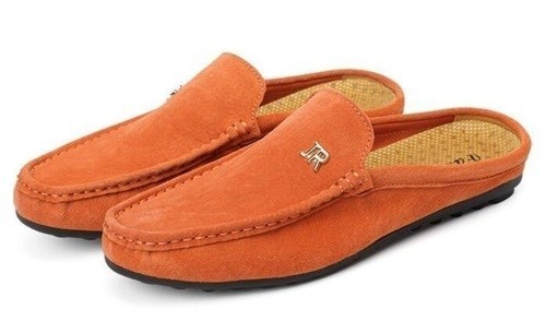 Chaussures en cuir semi-pantoufles pour hommes