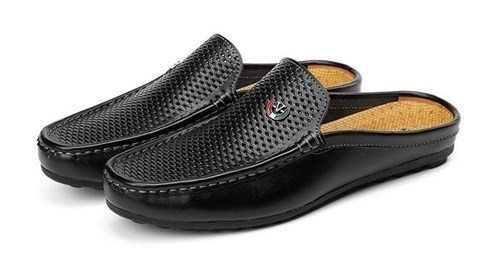 Chaussures en cuir semi-pantoufles pour hommes