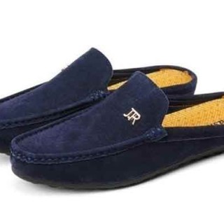 Chaussures en cuir semi-pantoufles pour hommes