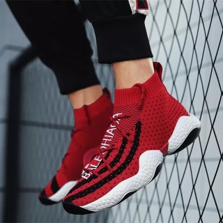 Nouvelle collection de chaussures flyknit à coupe haute pour hommes, chaussures de marée