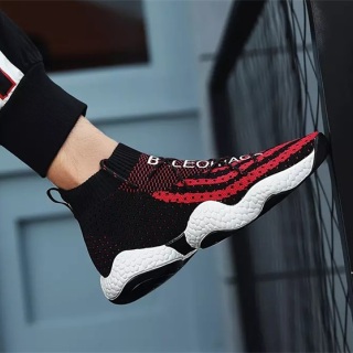 Nouvelle collection de chaussures flyknit à coupe haute pour hommes, chaussures de marée