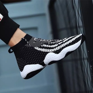 Nouvelle collection de chaussures flyknit à coupe haute pour hommes, chaussures de marée