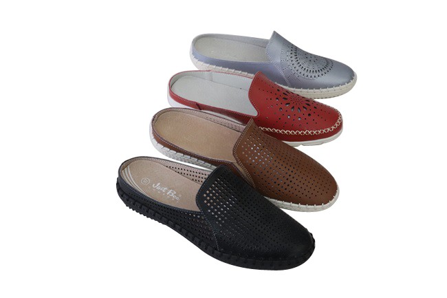 Female Semi Slipper Leather Shoes