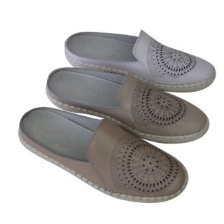 Chaussures en cuir semi-pantoufles femmes