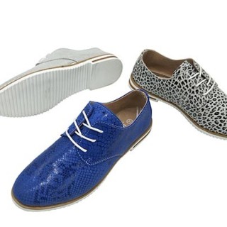 Best selling lace up soft comfort genuine leather women flat casual shoes