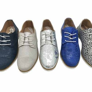Best selling lace up soft comfort genuine leather women flat casual shoes
