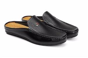 Male Semi Slipper Leather Shoes