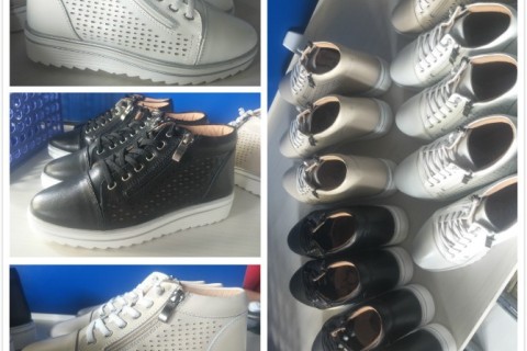 New collection women flat leather shoes side zipper casual leather shoes for ladies