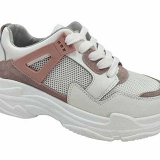 Leather Women's Chunky Sneakers 2019 Fashion Women Thick Sole Sneaker Platform Lady Shoes