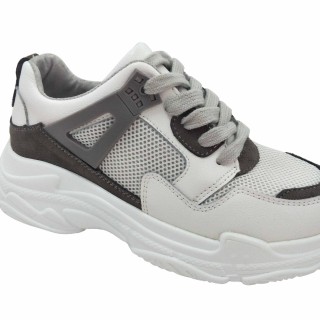 Leather Women's Chunky Sneakers 2019 Fashion Women Thick Sole Sneaker Platform Lady Shoes