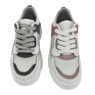 Leather Women's Chunky Sneakers 2019 Fashion Women Thick Sole Sneaker Platform Lady Shoes