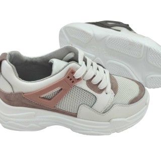 Leather Women's Chunky Sneakers 2019 Fashion Women Thick Sole Sneaker Platform Lady Shoes