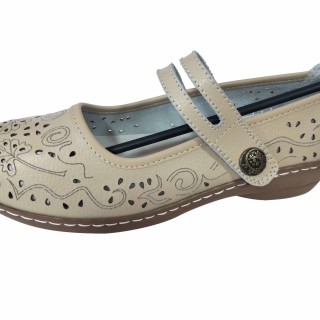 Female hollow out baotou summer leather shoes comfortable soft sandal