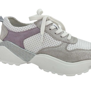 Leather Dad Sneakers For Women Fashion Women Thick Sole Casual Shoes