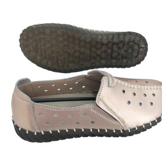 Sandales à talon évasé en cuir faites à la main, chaussant des chaussures plates causales