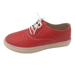 Chaussures casual femme en cuir avec tige en cuir et semelle extérieure en caoutchouc, confort, respirant, antidérapante