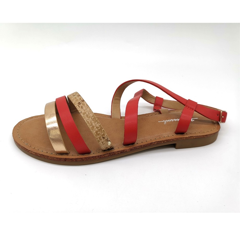 Women's fashion flat spring sandal with synthetic upper & PVC outsole Manufacturers, Women's fashion flat spring sandal with synthetic upper & PVC outsole Factory, Supply Women's fashion flat spring sandal with synthetic upper & PVC outsole