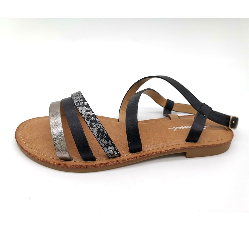 Women's fashion flat spring sandal with synthetic upper & PVC outsole Manufacturers, Women's fashion flat spring sandal with synthetic upper & PVC outsole Factory, Supply Women's fashion flat spring sandal with synthetic upper & PVC outsole