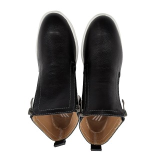 Dernières chaussures casula en cuir de taille moyenne avec tige en cuir et semelle extérieure en caoutchouc