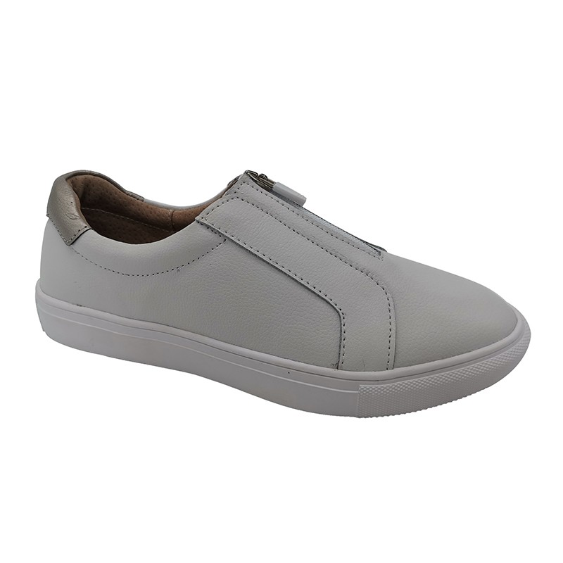 Latest White leather casual shoes with action leather upper and rubber outsole