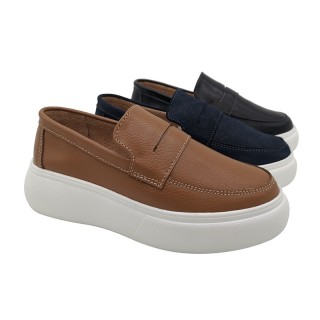 Neueste Damen Loafefs mit Action Leder Obermaterial und Pu Außensohle