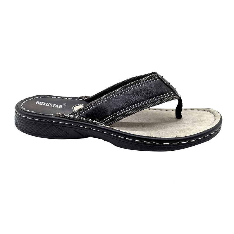 Casual flip flop with pu/canvas upper and PU outsole