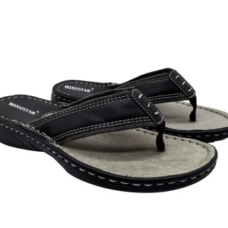 Tongs décontractées avec tige en PU / toile et semelle extérieure en PU