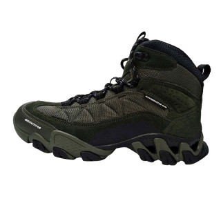 AW2021 Neueste Herren-Wanderschuhe im Mid-Cut-Stil, Obermaterial aus Kuhwildleder / Mesh und Außensohle aus EVA / Gummi