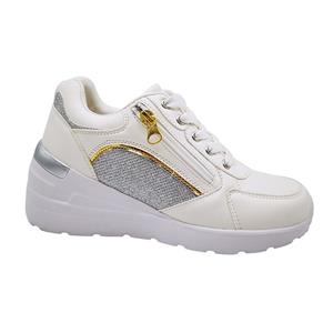 Dernières sneakers pour femmes à talon compensé, couleurs classiques: blanc et noir, doux, léger