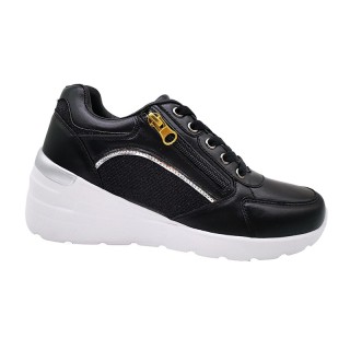 Dernières sneakers pour femmes à talon compensé, couleurs classiques: blanc et noir, doux, léger