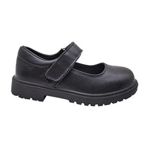 Classical school shoes, black leather upper and TPR outsole