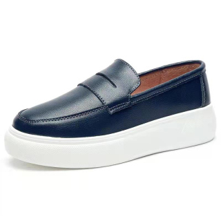 Neueste Damen Loafefs mit Action Leder Obermaterial und Pu Außensohle