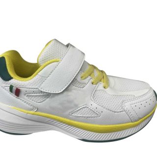 Kids Sports Shoes with white pu mesh upper and eva outsole
