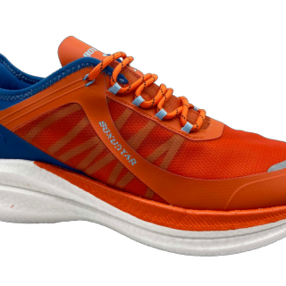 Running sports shoe with mesh upper ,etpu outsole