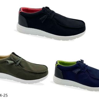 Canvas shoes; flyknit upper and eva outsole. breathable