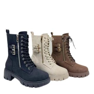 Wholesale Custom Logo Genuine Leather Women's Platform Fashion Designer Boots Chunky Ankle Boots