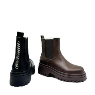 Ladies platform gold chain fashion new design ankle womens boots