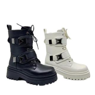 Wholesaler Classic Style Fashion Woman Lace Up Outdoor Walking Down Boots