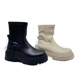 Autumn Winter New Arrival Casual Fashionable Western Women's Boots Thick Bottom Ankle Height Combat Boot with Zip Closure