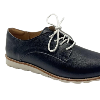 New style Female chunky low middle heel pointed toe pumps ladies comfortable work black leather women's casual flat shoes