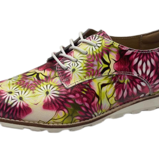 New arrivals floral woman flat shoes sneakers fashionable leather shoe woman