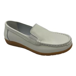 New leather small white shoes versatile flat bottomed women's casual sports shoe