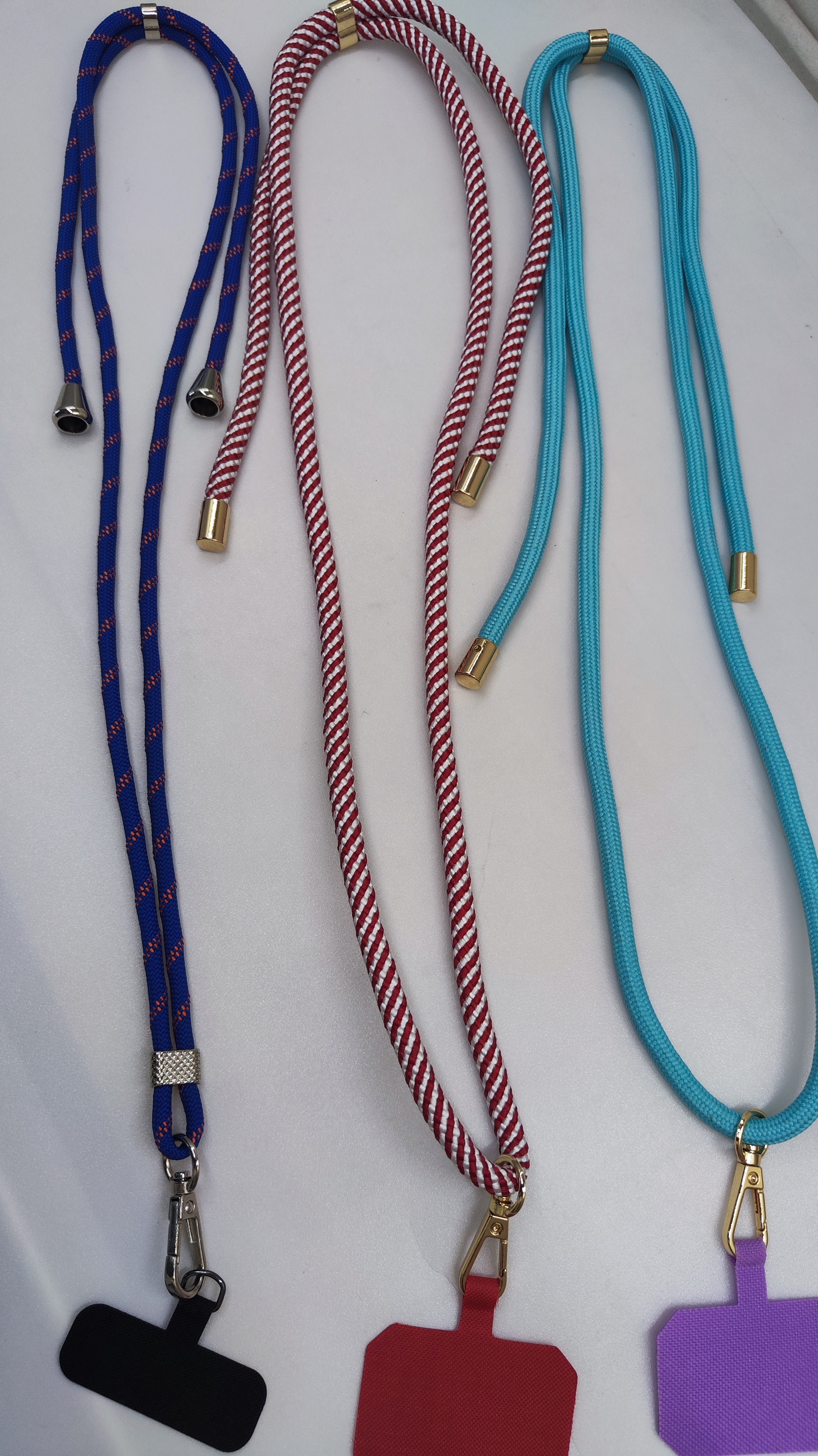 Customized rope lanyard adjustable twist crossbody straps with tab
